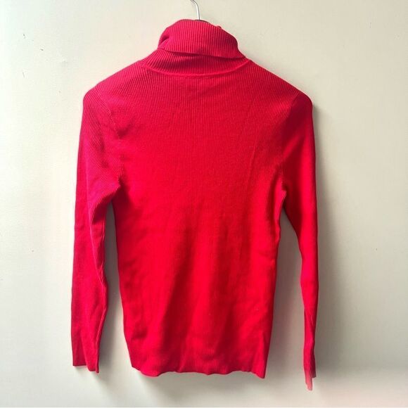 Ralph Lauren black label red fitted ribbed turtleneck L - Picture 5 of 6